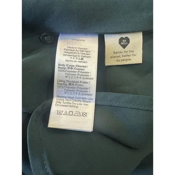 Madewell Long Sleeve Cutout Midi Dress Smoky Spruce Green Black Women's Medium - Picture 12 of 16